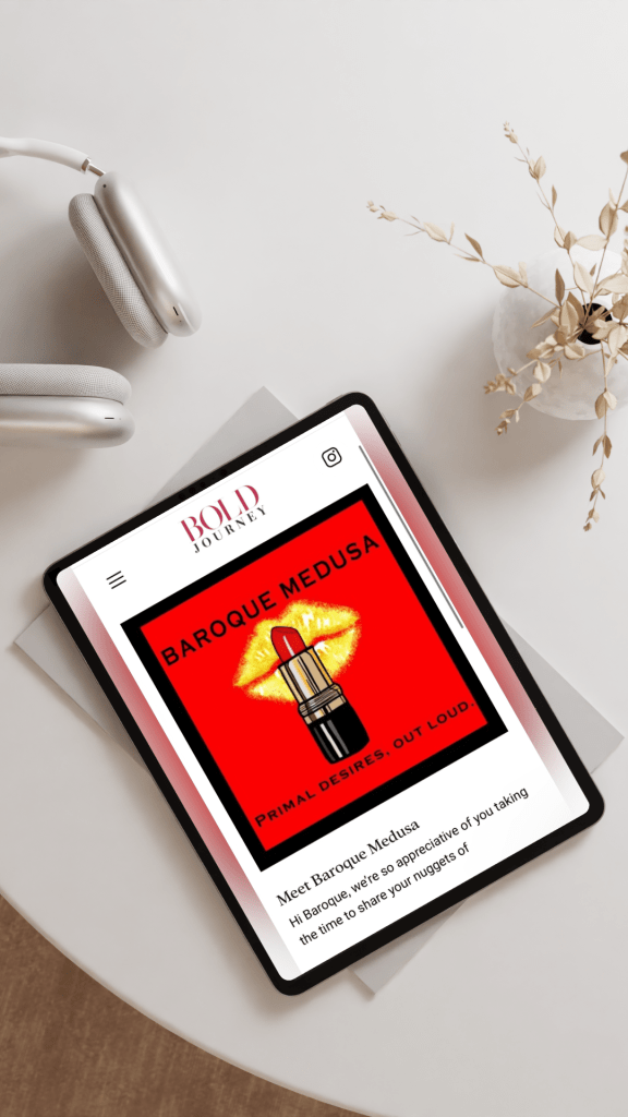 Image of Bold Journey Magazine interview with Baroque Medusa