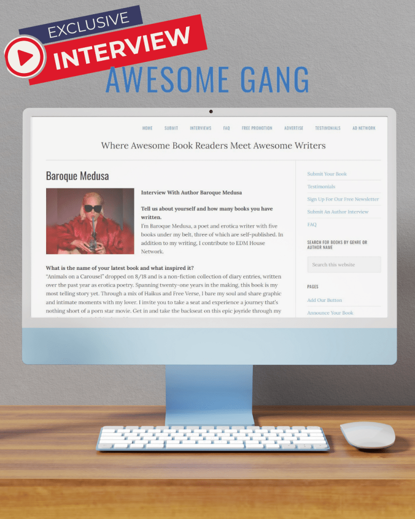 Erotica Author and Poet, Baroque Medusa, gets interviewed by the Awesome Gang blog