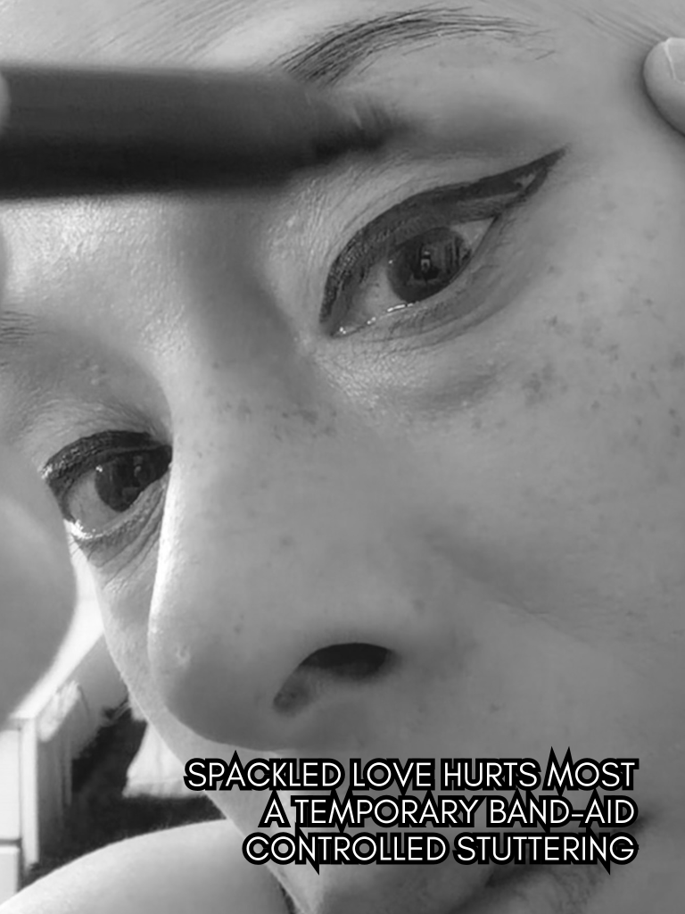 Black-and-white selfie portrait of writer and artist, Baroque Medusa