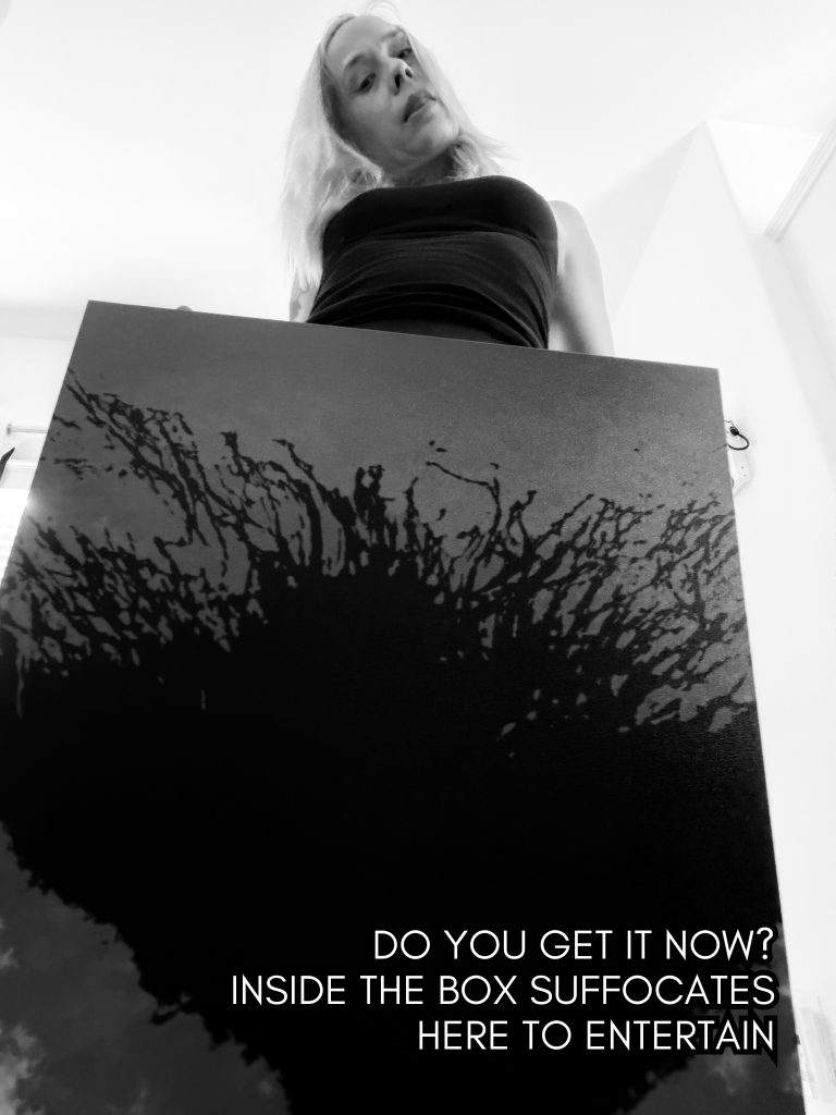 Black-and-white selfie portrait of writer and artist, Baroque Medusa