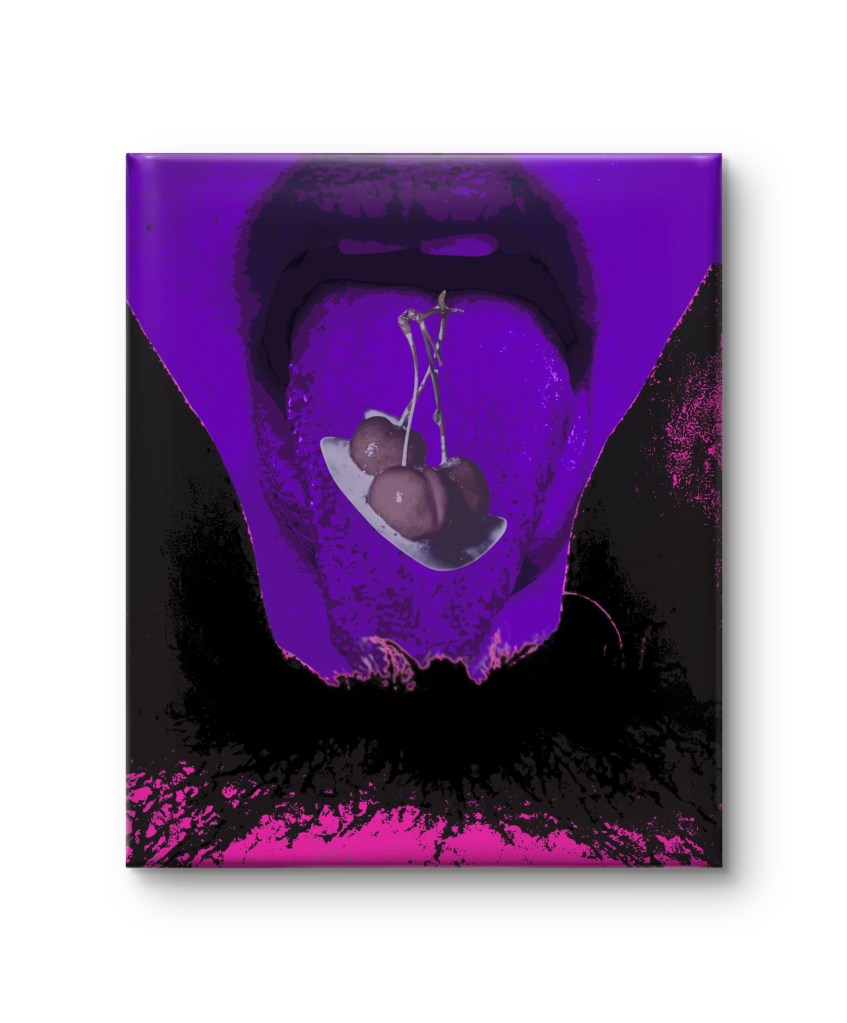 Black Cherry artwork by Baroque Medusa from the Abstract Distortions collection displayed on a minimalist gallery-style wall interior.