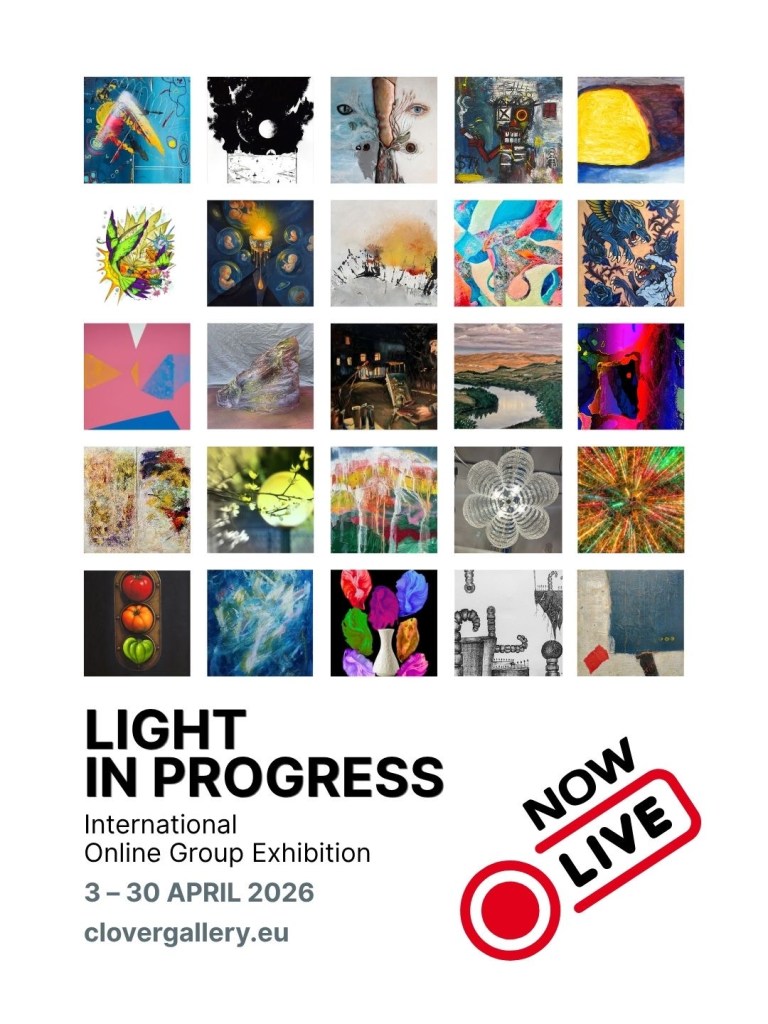 Light in Progress exhibition at Clover Gallery 2026 artist grid featuring multiple contemporary artworks including Baroque Medusa